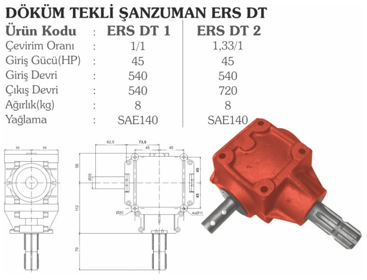 Döküm Tekli Şanzuman ERS DT